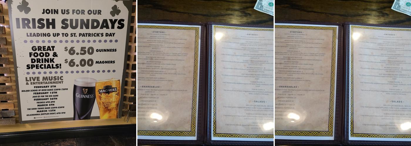 Patrick's Pub Menu
