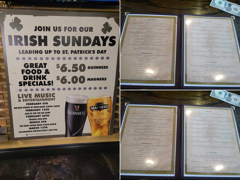 Patrick's Pub Menu