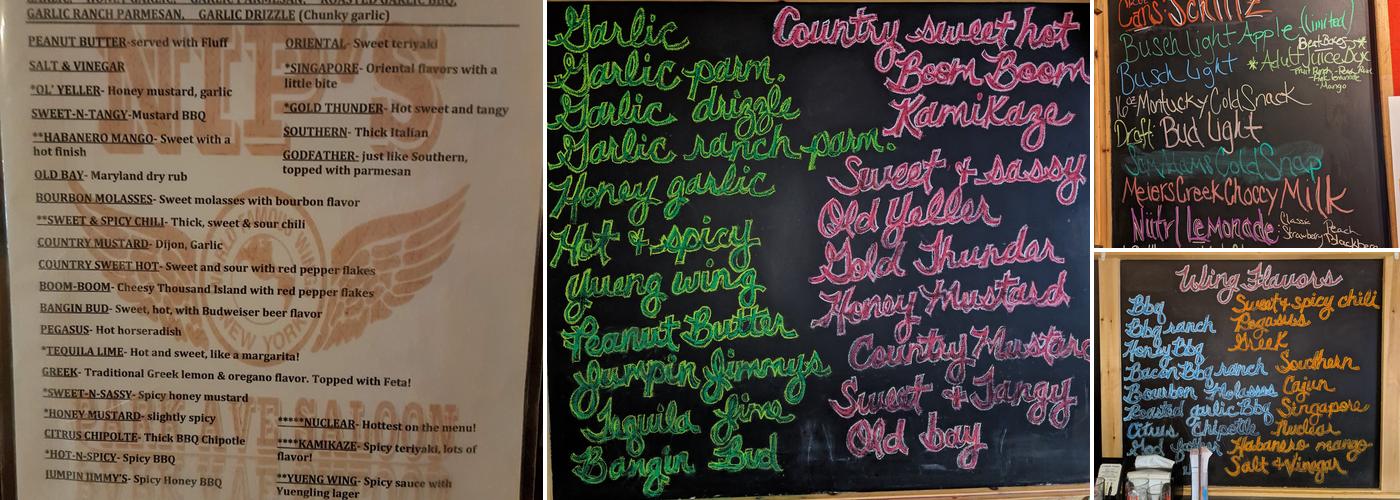 Nip's Park Avenue Saloon Menu