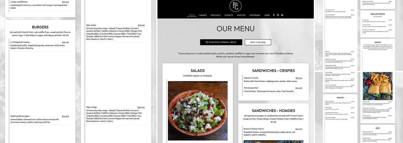 The Rust & Gold Menu