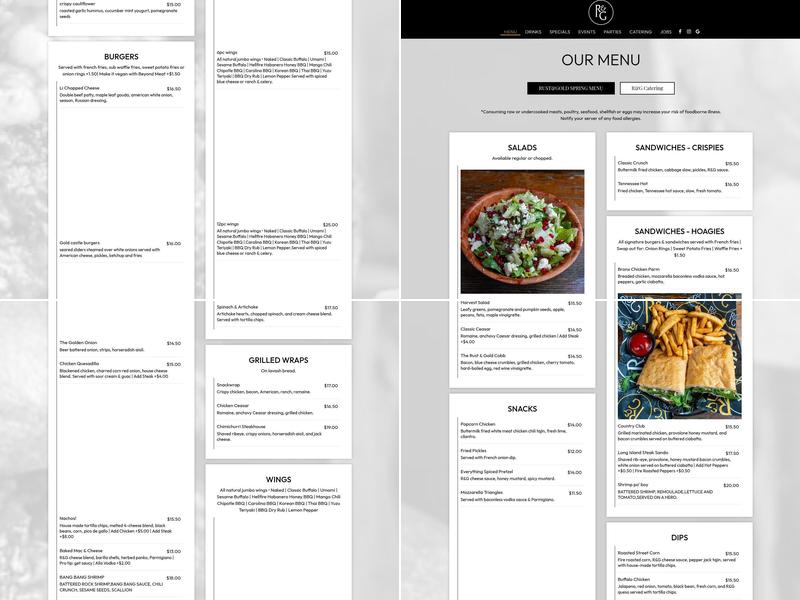 The Rust & Gold Menu