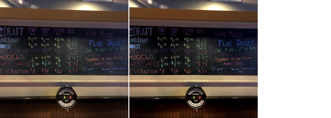 Beach Pub Menu