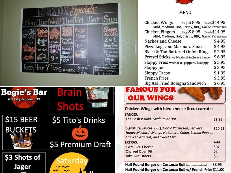 Bogie's Tavern Menu