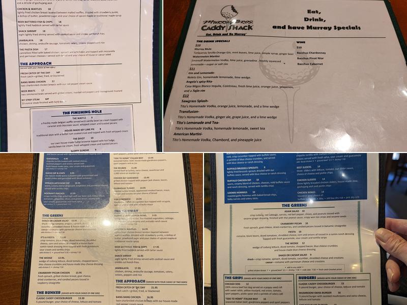 Murray Bros. Caddyshack Menu