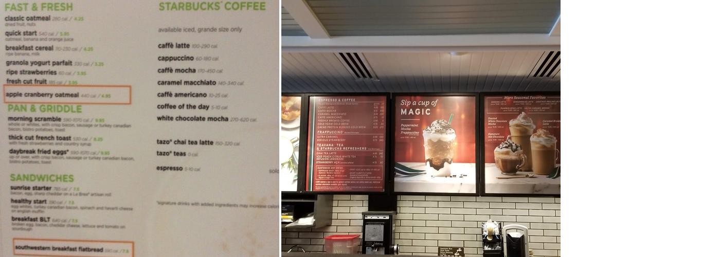 Starbucks Menu