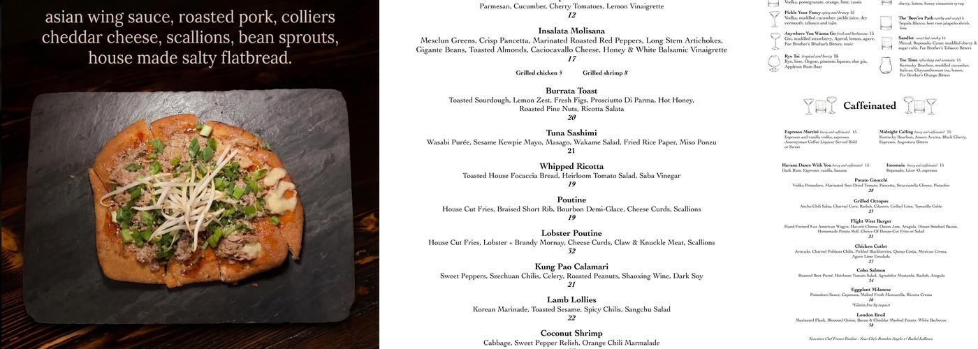 Flight West Menu