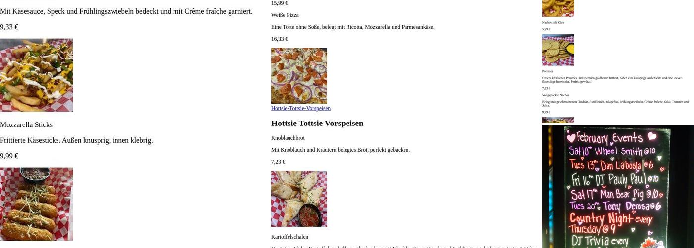 The 33 Speakeasy Grill Menu