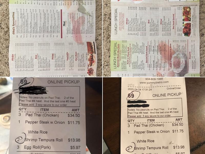 Yummy Asian Bistro Menu