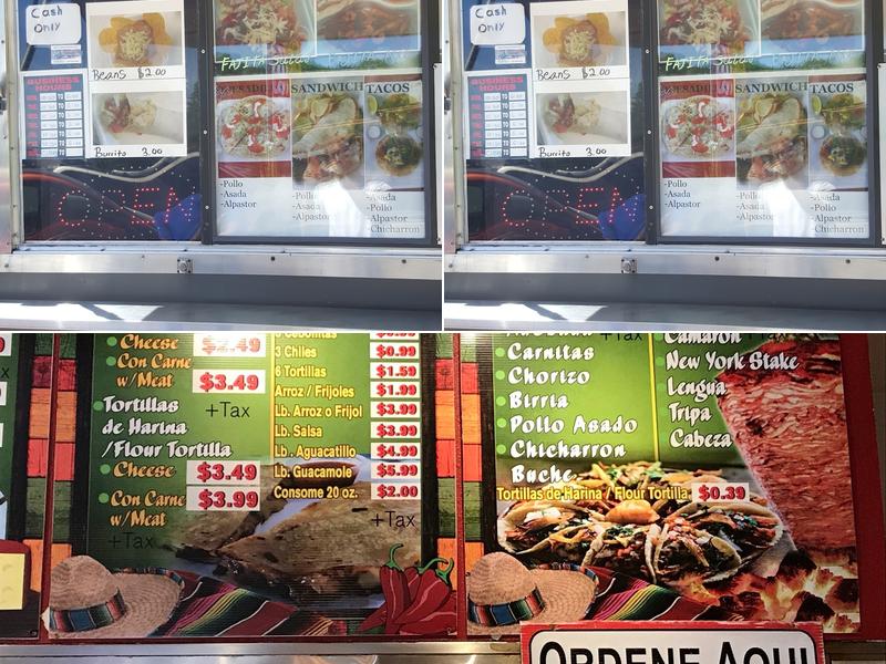 Tacos dos potrillos Menu