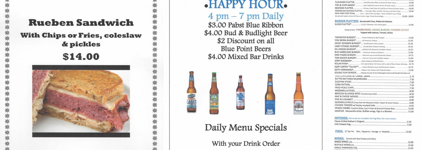 Tidewater AAA Pub Menu