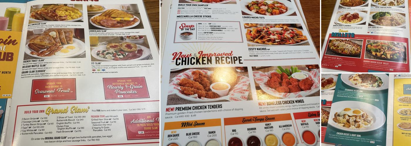 Denny's Restaurant Menu