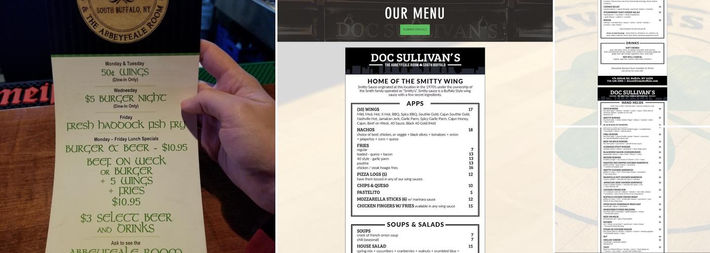 Doc Sullivan's Menu