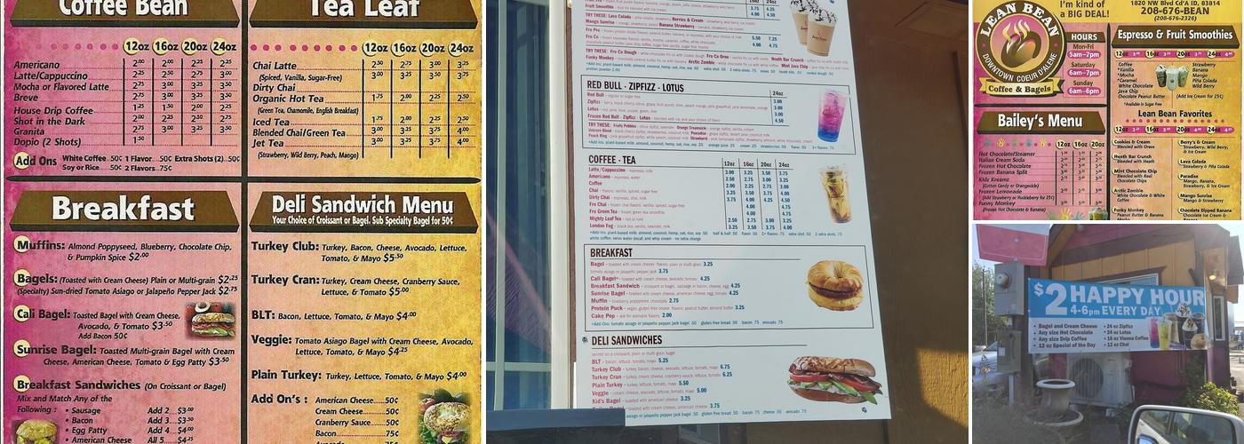 Lean Bean Menu
