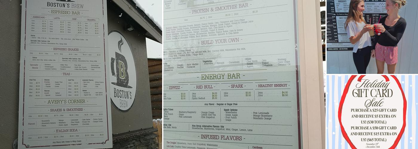 Boston's Brew Menu