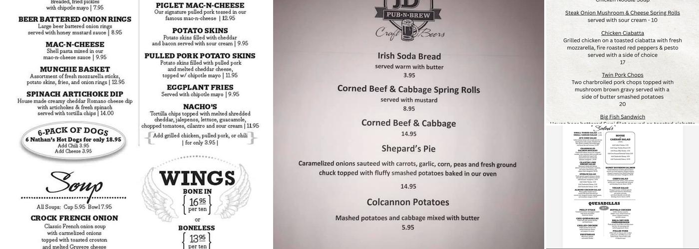 Jd's Pub & Brew Menu