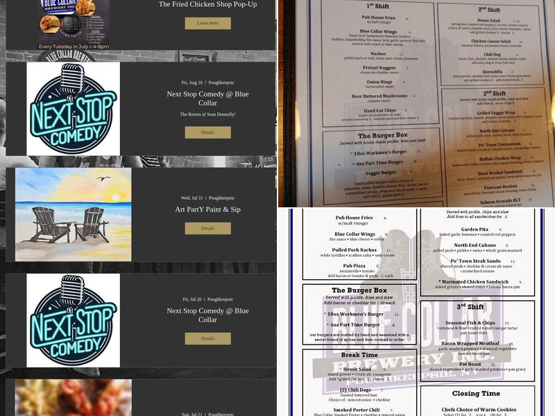 Blue Collar Brewery Menu