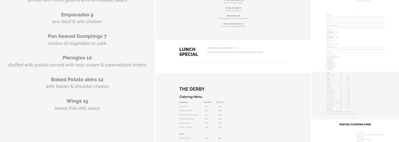 The Derby Poughkeepsie Menu