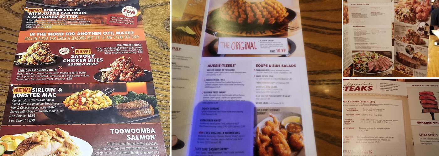 Outback Steakhouse Menu
