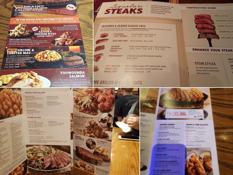 Outback Steakhouse Menu