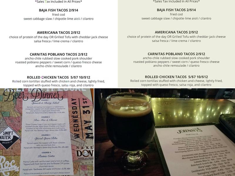 Johnny’s Irish Pub Menu