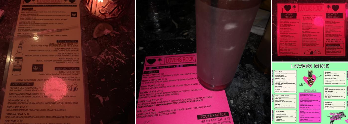 Lovers Rock Menu