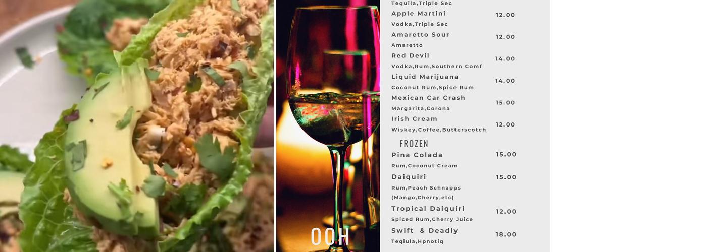 Ooh La La Lounge and Bar Menu