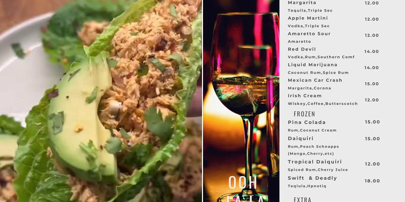 Ooh La La Lounge and Bar Menu