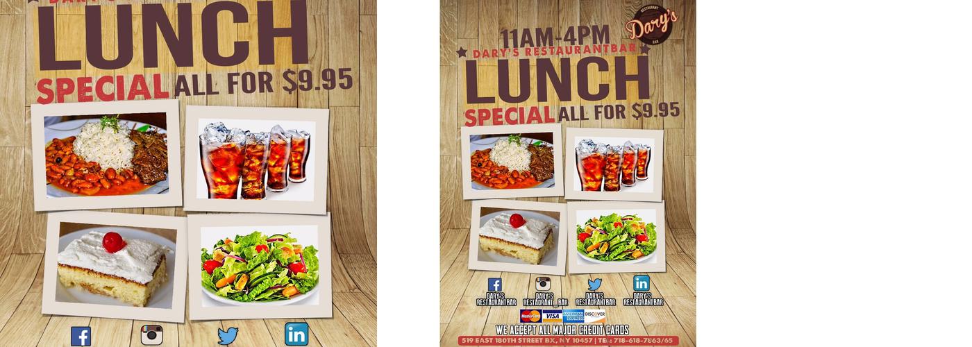 Dary's Bar Restaurant Menu