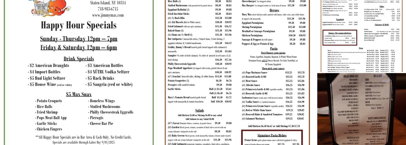 Jimmy Max Menu