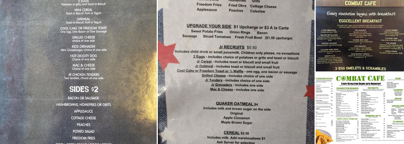 Combat Cafe Menu