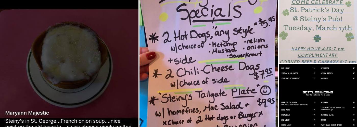 Steiny's Pub Menu