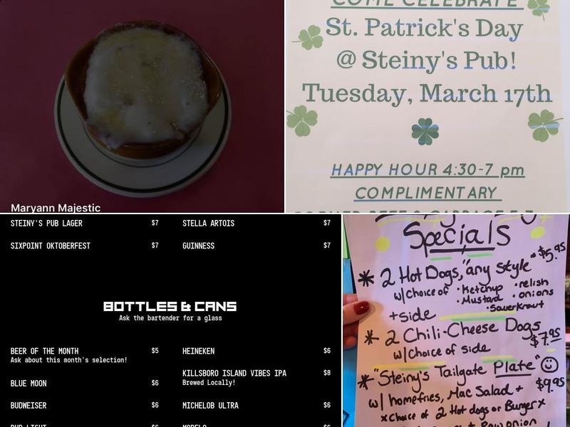 Steiny's Pub Menu