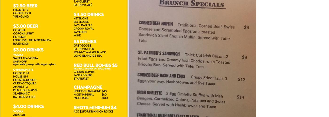 Headliner Oasis Menu