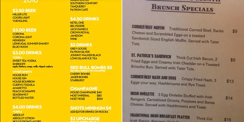 Headliner Oasis Menu