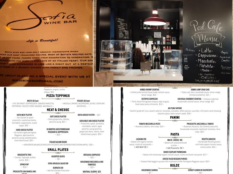 Sofia Wine Bar Menu