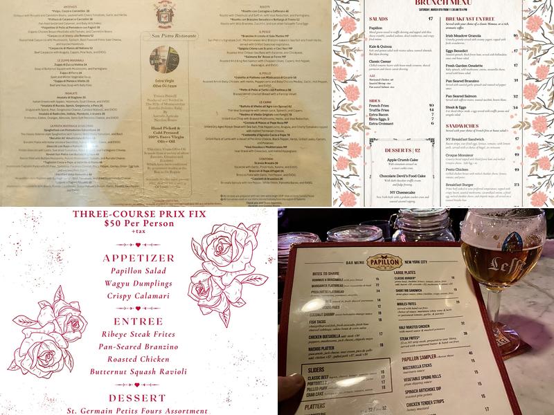 Papillon Bistro & Bar Menu