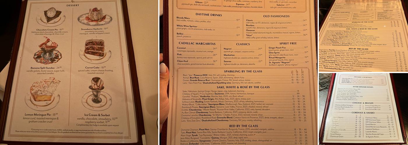 Monkey Bar Menu