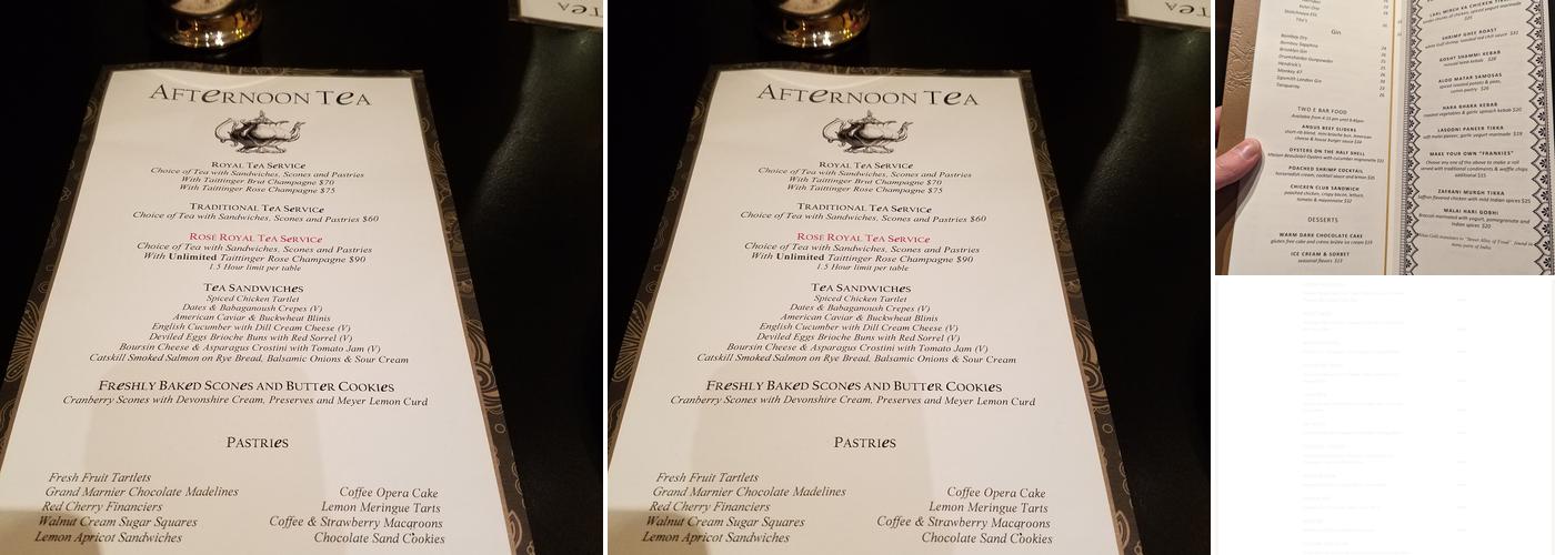Two E Bar/Lounge Menu