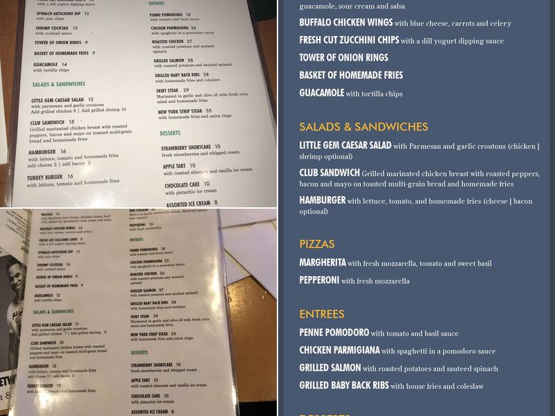 Carolines on Broadway Menu
