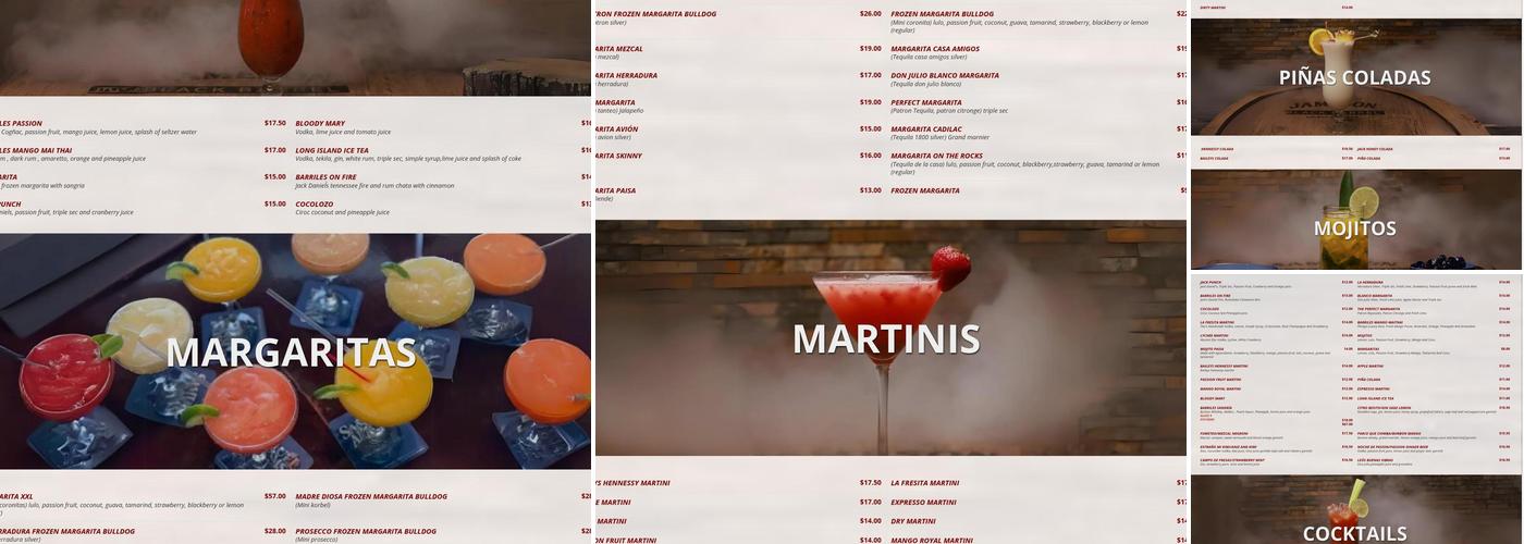 Barriles Menu