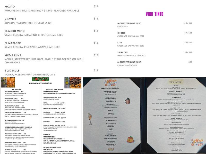 Bocaito Menu