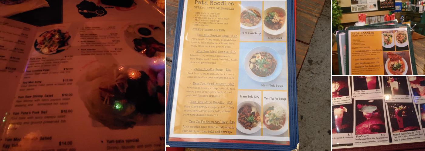 Pata Paplean Menu