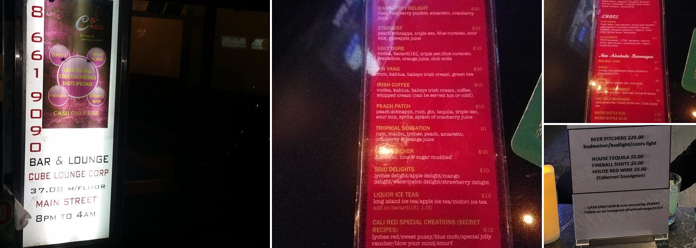 Cali Bar & Lounge Menu