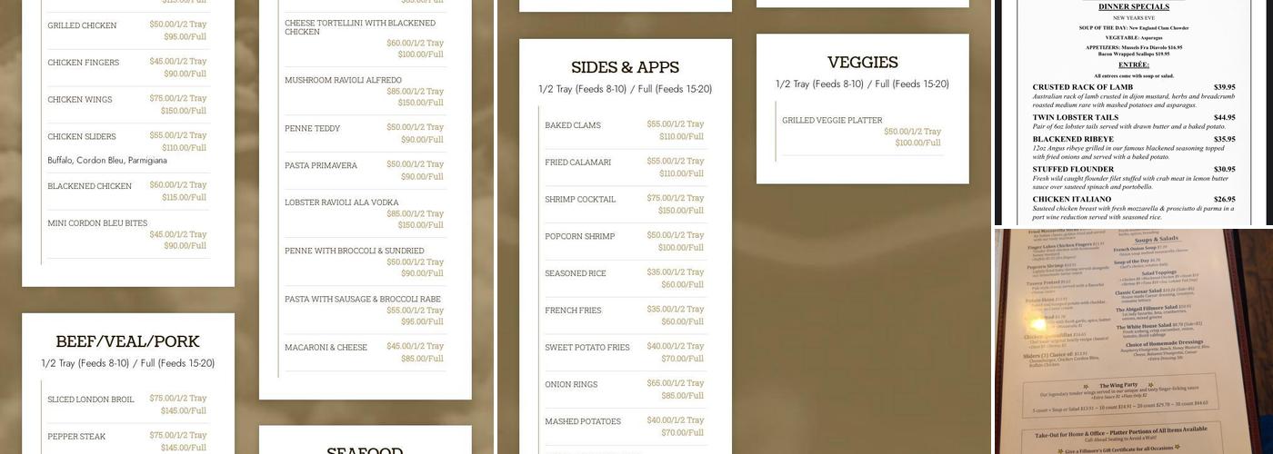 Fillmore's Tavern Menu