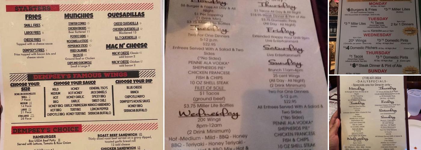 Brian Dempsey's Menu