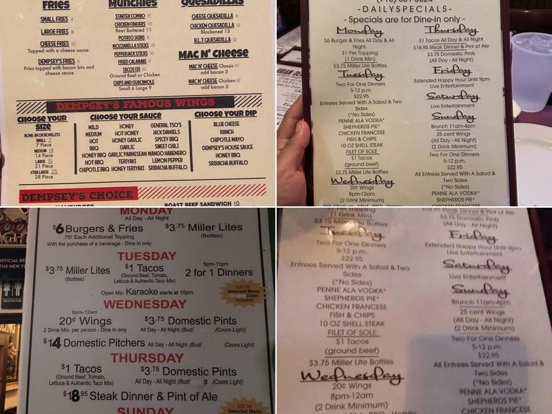 Brian Dempsey's Menu
