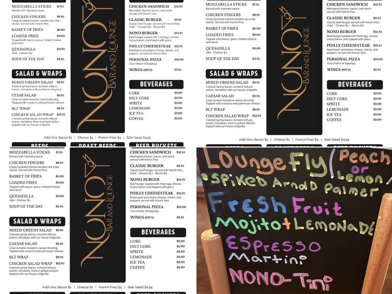NoNo Lounge Menu