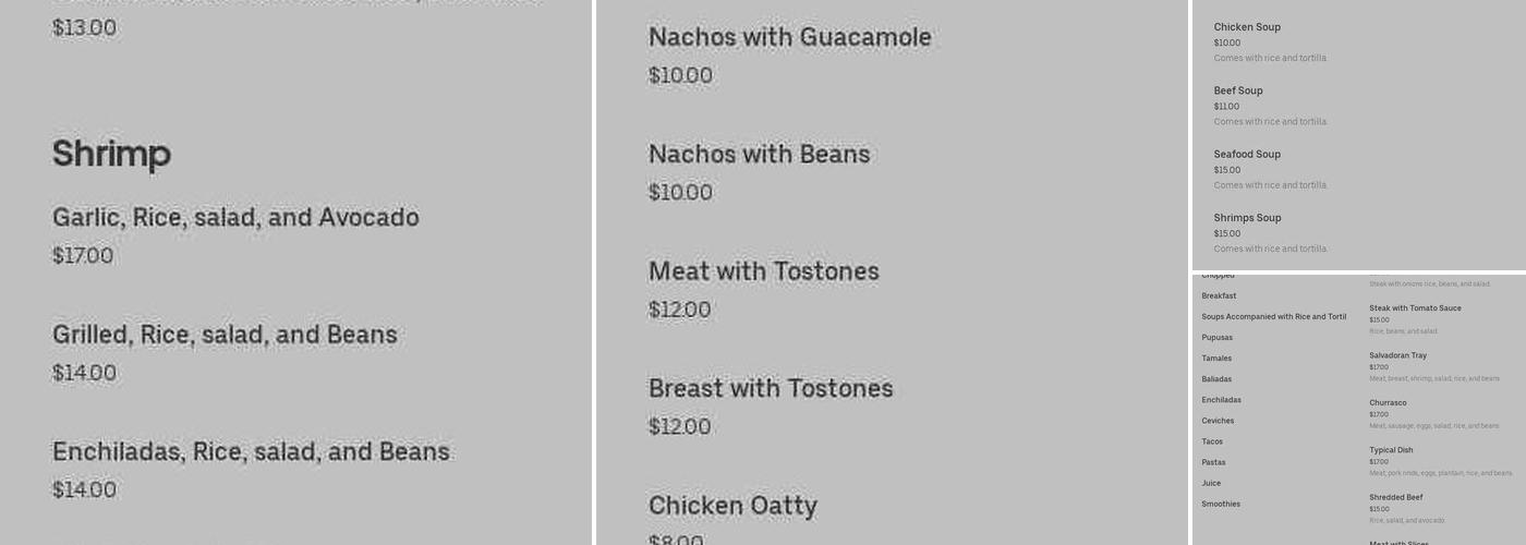 El Patio Lounge Bar & Restaurant Menu