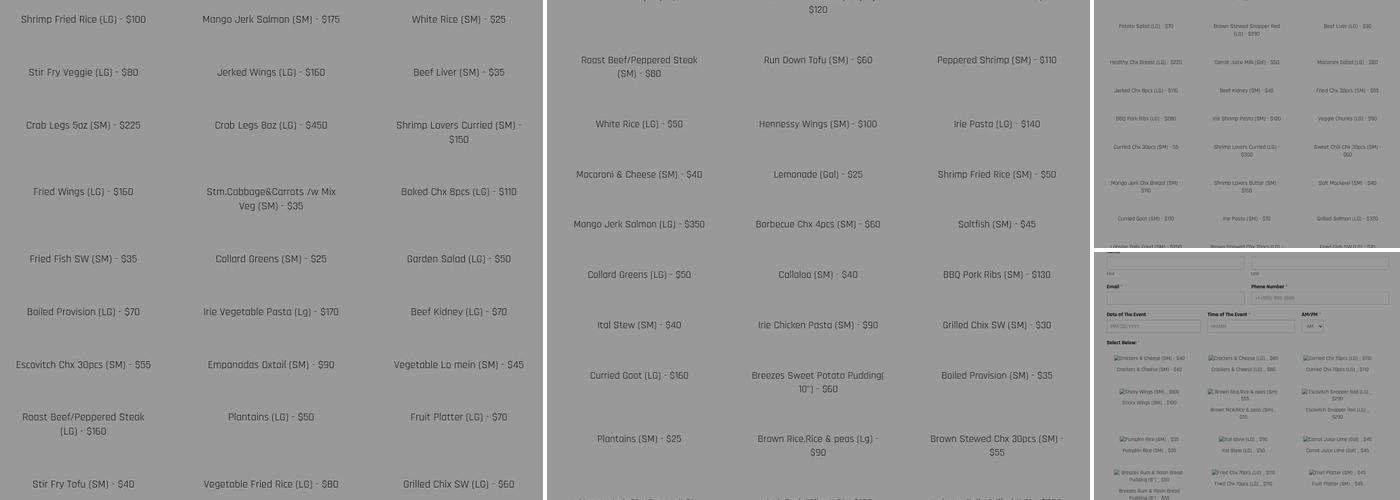Breezes Island Grill Restaurant & Lounge Menu