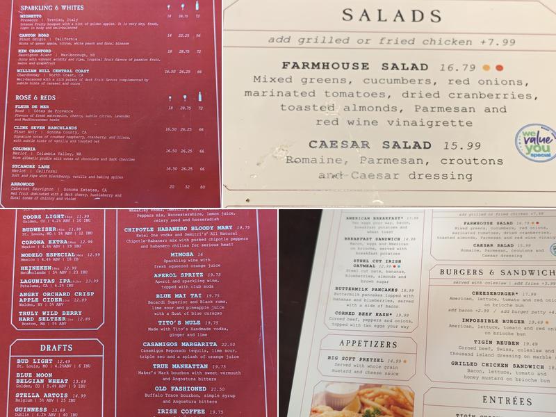 Tigin Irish Pub Menu